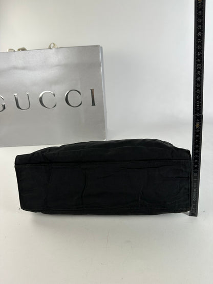 Vintage Gucci Nylon Canvas Tote Bag Black