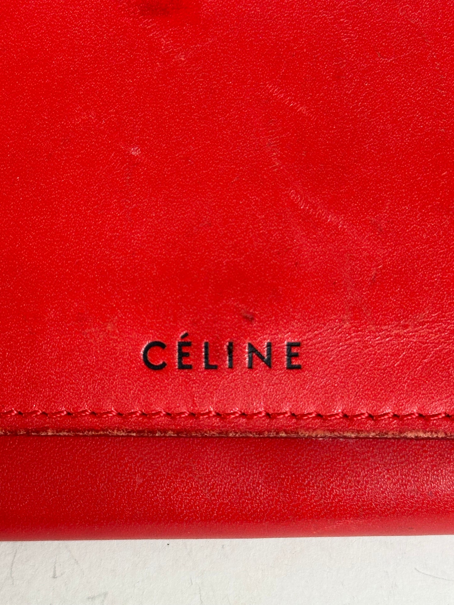 Vintage Celine Leather Long Wallet Red