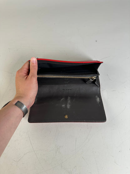 Vintage Celine Leather Long Wallet Red