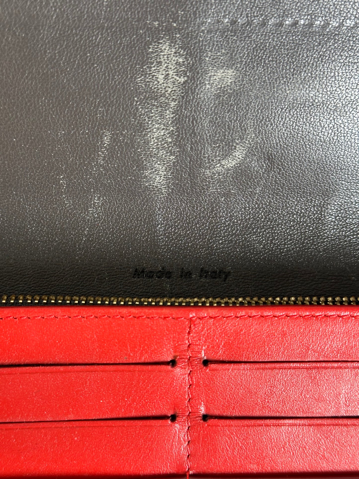 Vintage Celine Leather Long Wallet Red