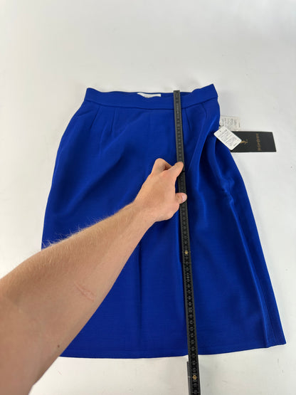 Vintage Yves Saint Laurent Wool Pencil Skirt Cobalt Blue New With Tags