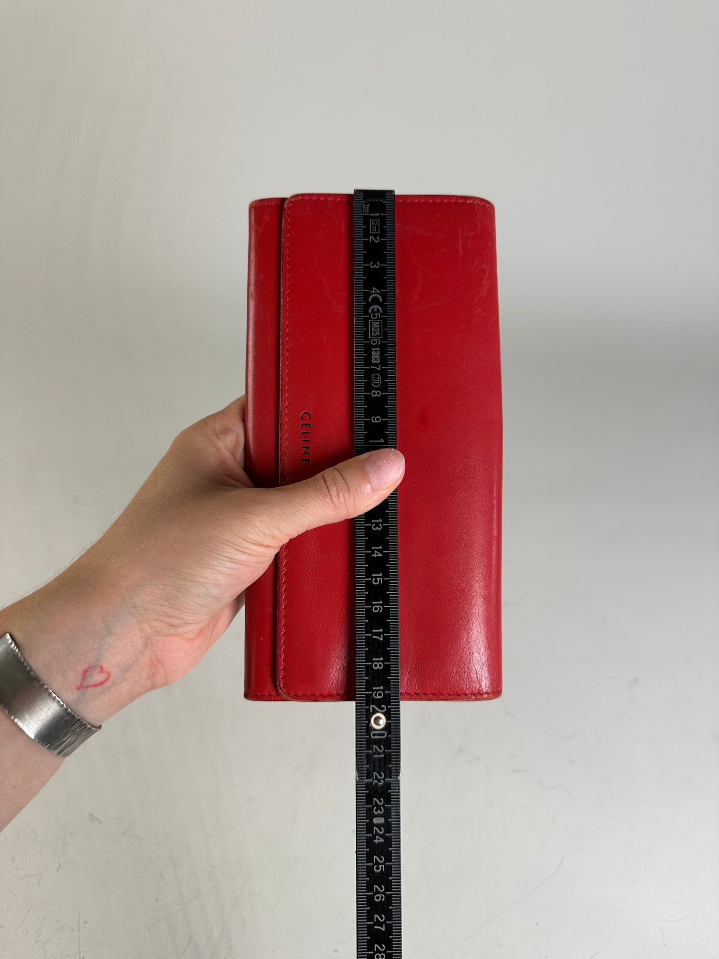 Vintage Celine Leather Long Wallet Red