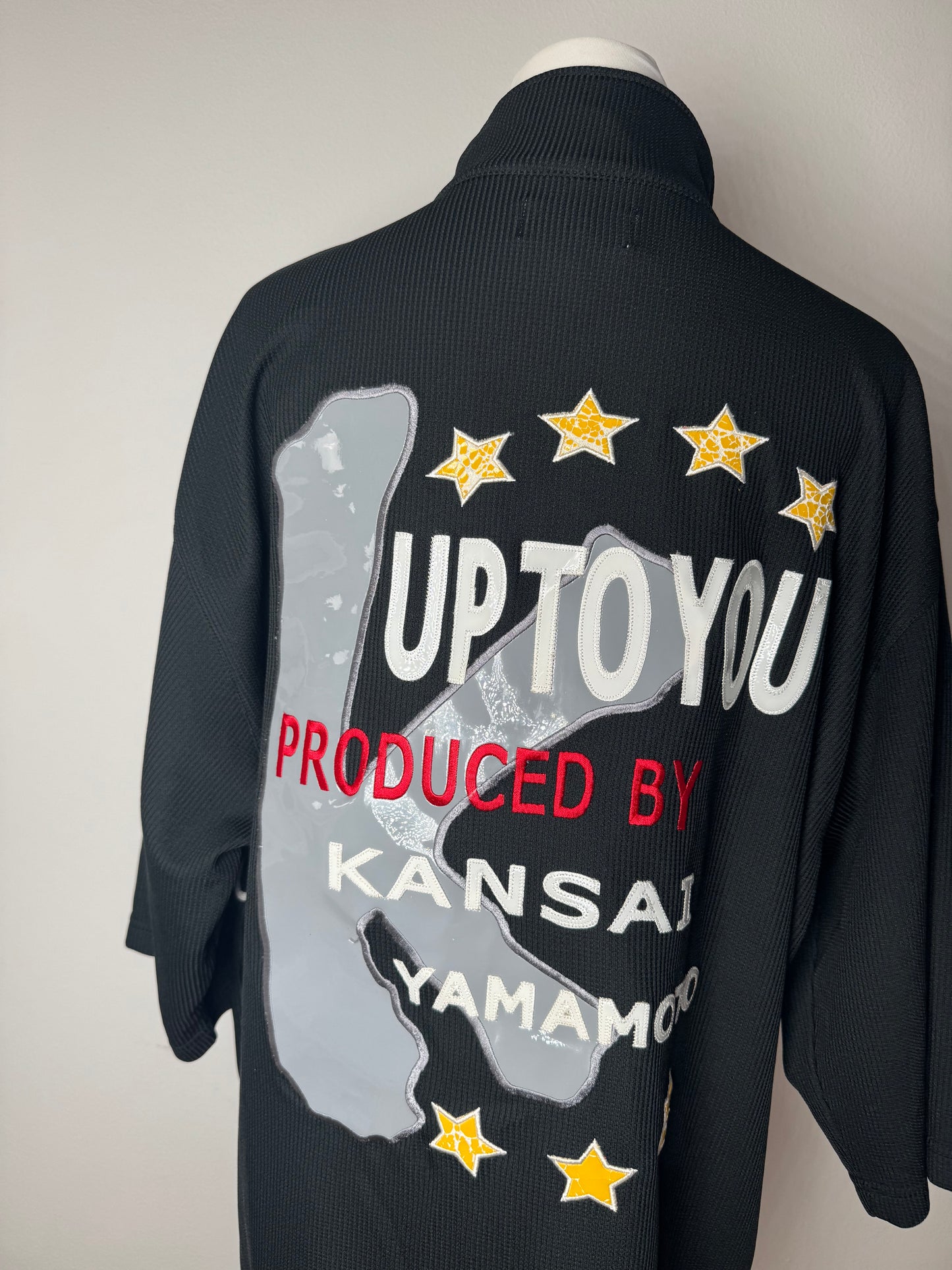 Vintage Kansai Yamamoto Short Sleeve Men's Jacket Black White XL