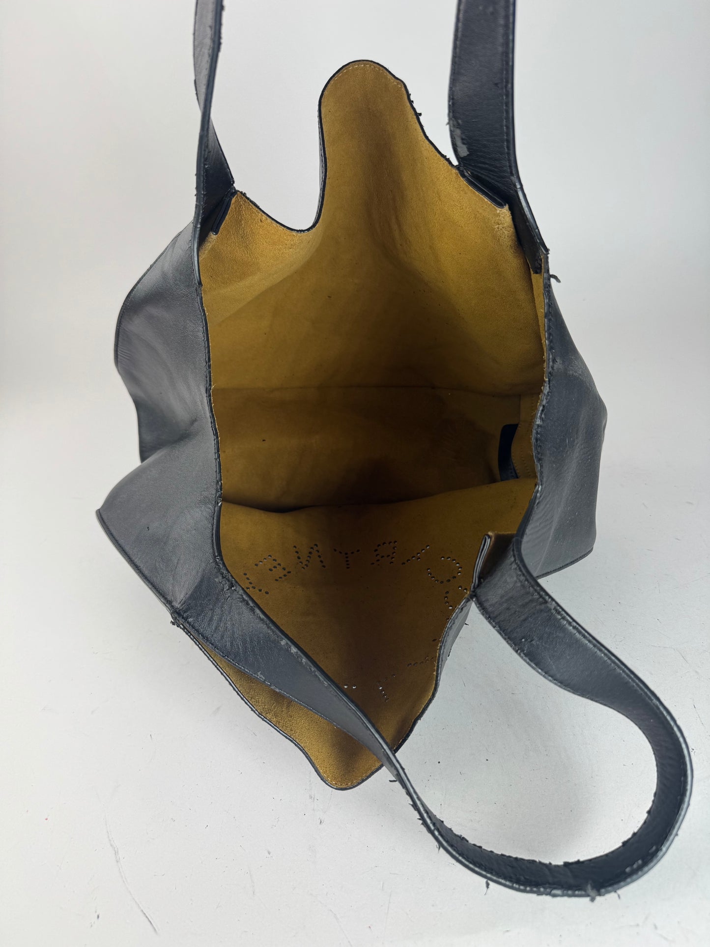 Vintage Stella Mc Cartney Vegan Leather Logo Tote Bag black