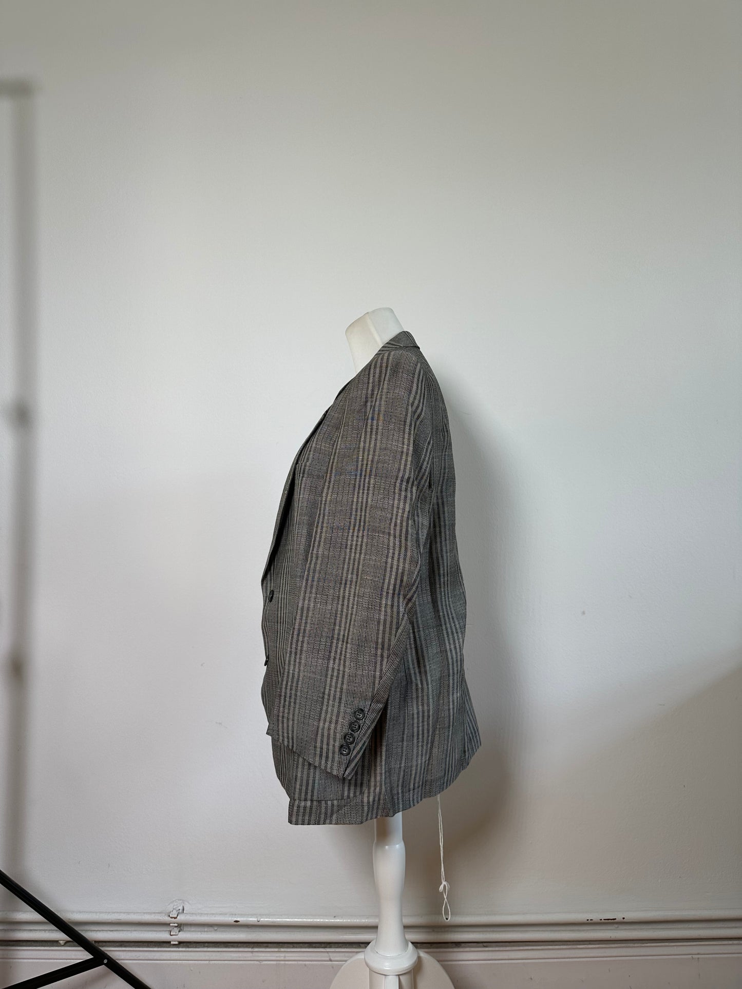 Vintage Dior Men's Wool Linen Blazer Grey Black M