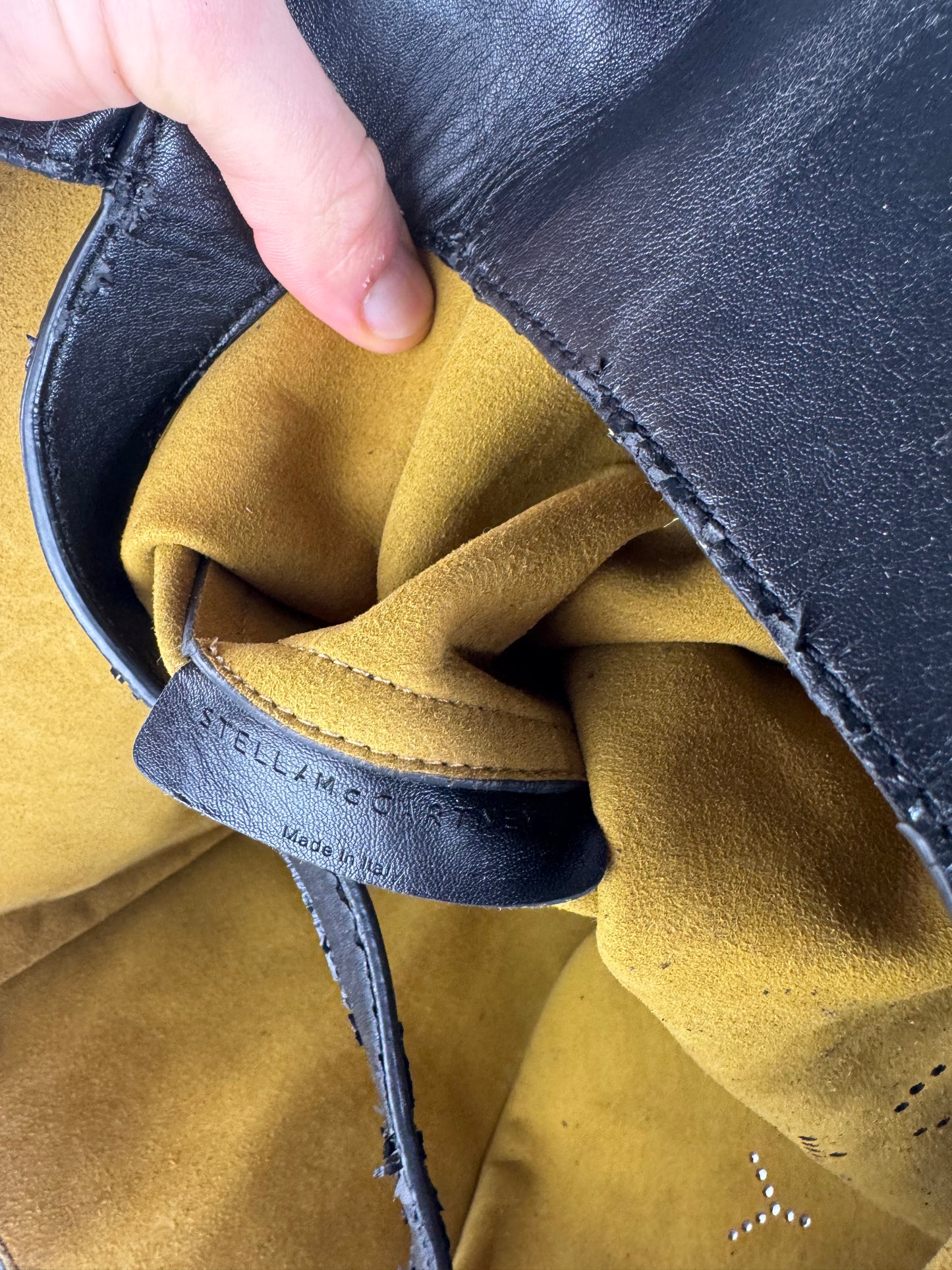 Vintage Stella Mc Cartney Vegan Leather Logo Tote Bag black