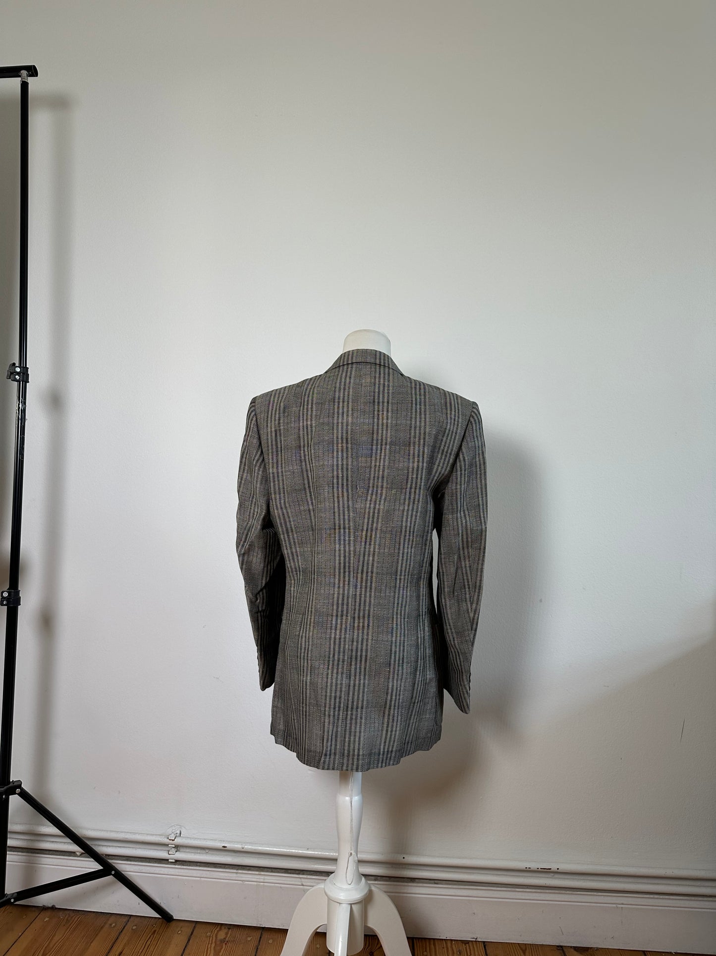 Vintage Dior Men's Wool Linen Blazer Grey Black M
