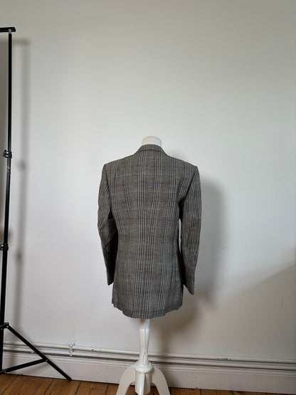 Vintage Dior Men's Wool Linen Blazer Grey Black M