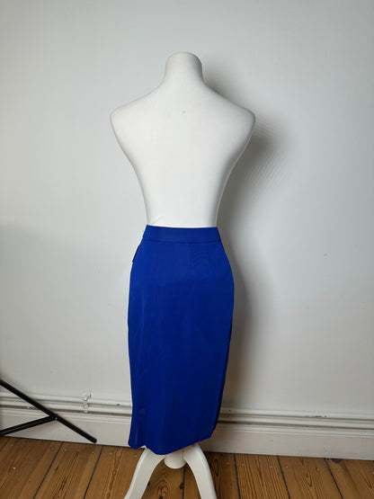 Vintage Yves Saint Laurent Wool Pencil Skirt Cobalt Blue New With Tags