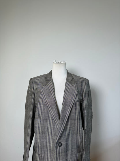 Vintage Dior Men's Wool Linen Blazer Grey Black M