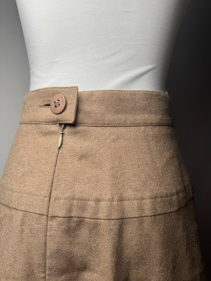 Vintage Givenchy Wool Skirt M Brown