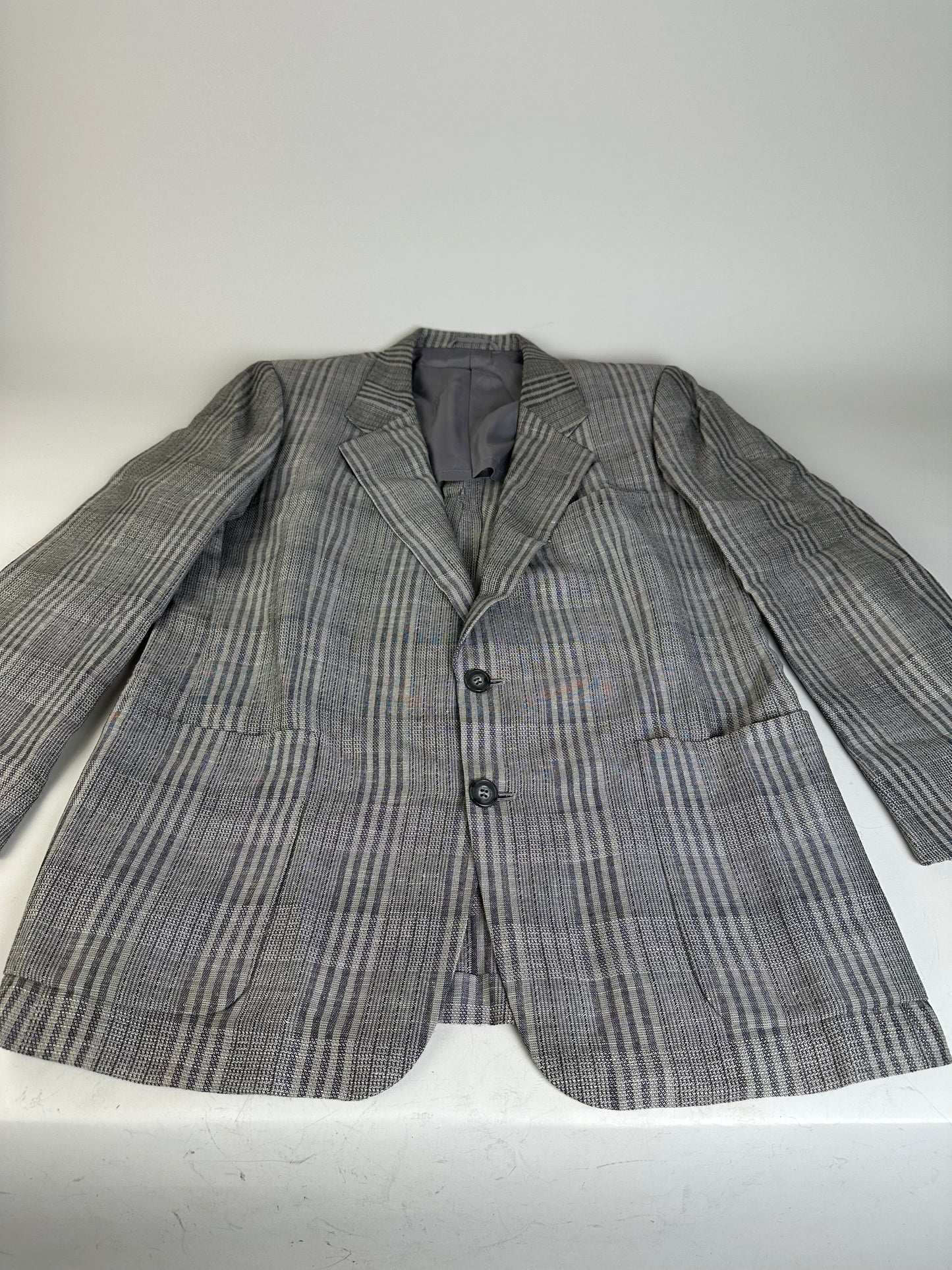 Vintage Dior Men's Wool Linen Blazer Grey Black M