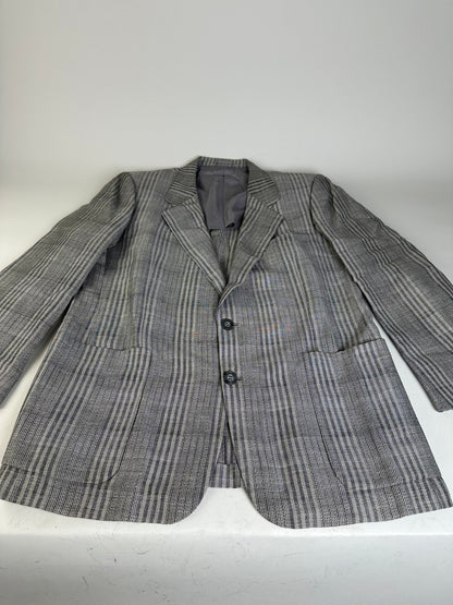 Vintage Dior Men's Wool Linen Blazer Grey Black M
