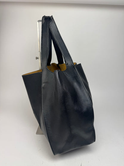 Vintage Stella Mc Cartney Vegan Leather Logo Tote Bag black