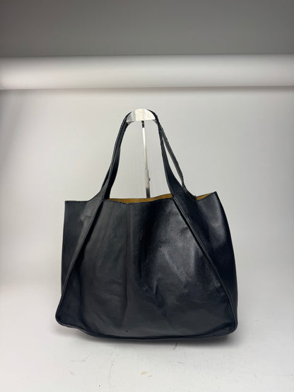 Vintage Stella Mc Cartney Vegan Leather Logo Tote Bag black