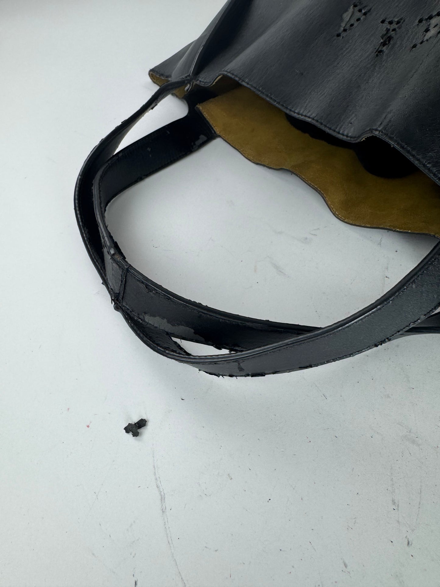 Vintage Stella Mc Cartney Vegan Leather Logo Tote Bag black