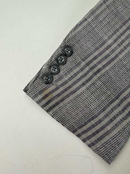 Vintage Dior Men's Wool Linen Blazer Grey Black M