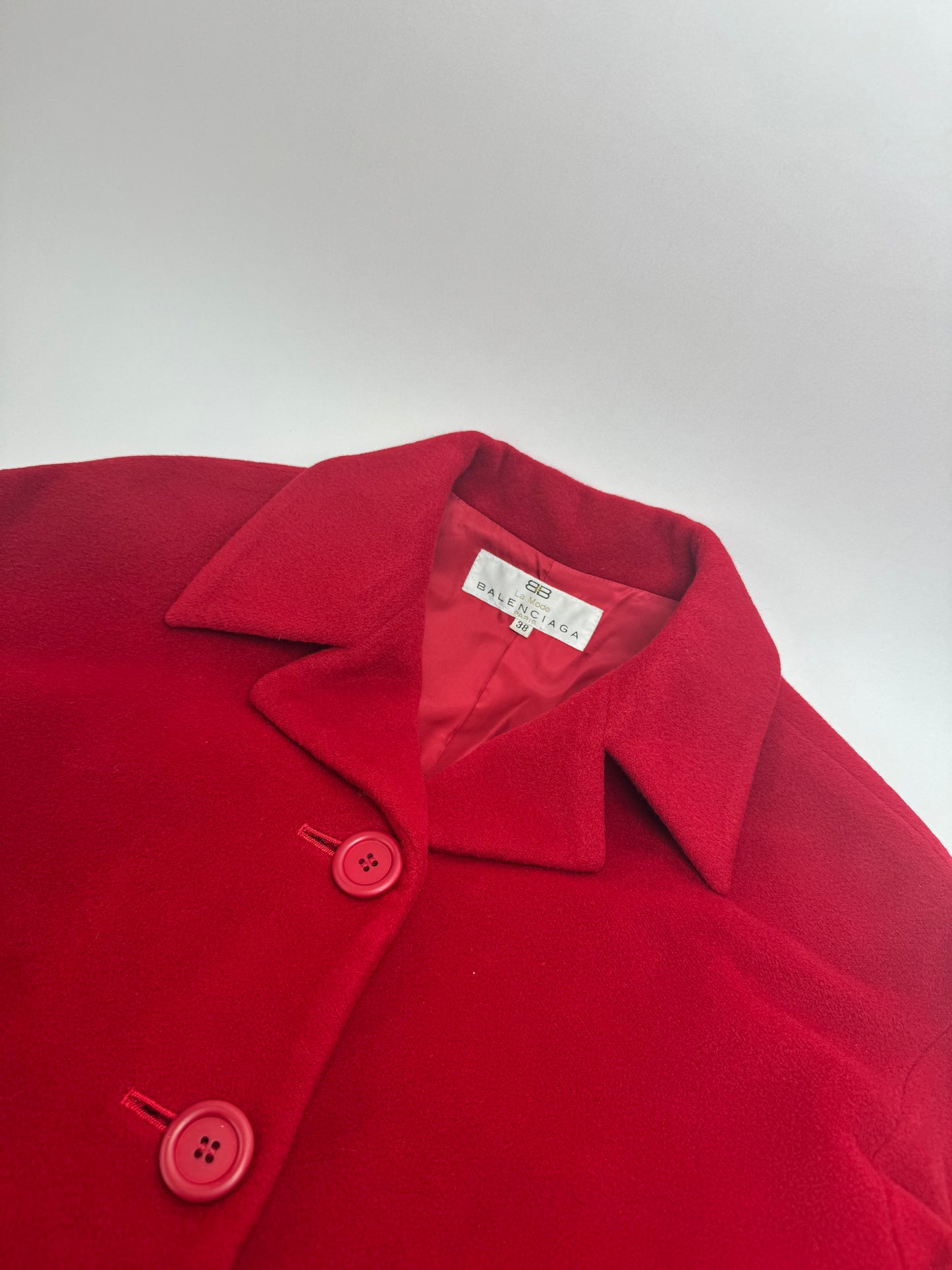 Vintage Balenciaga Wool Coat M red