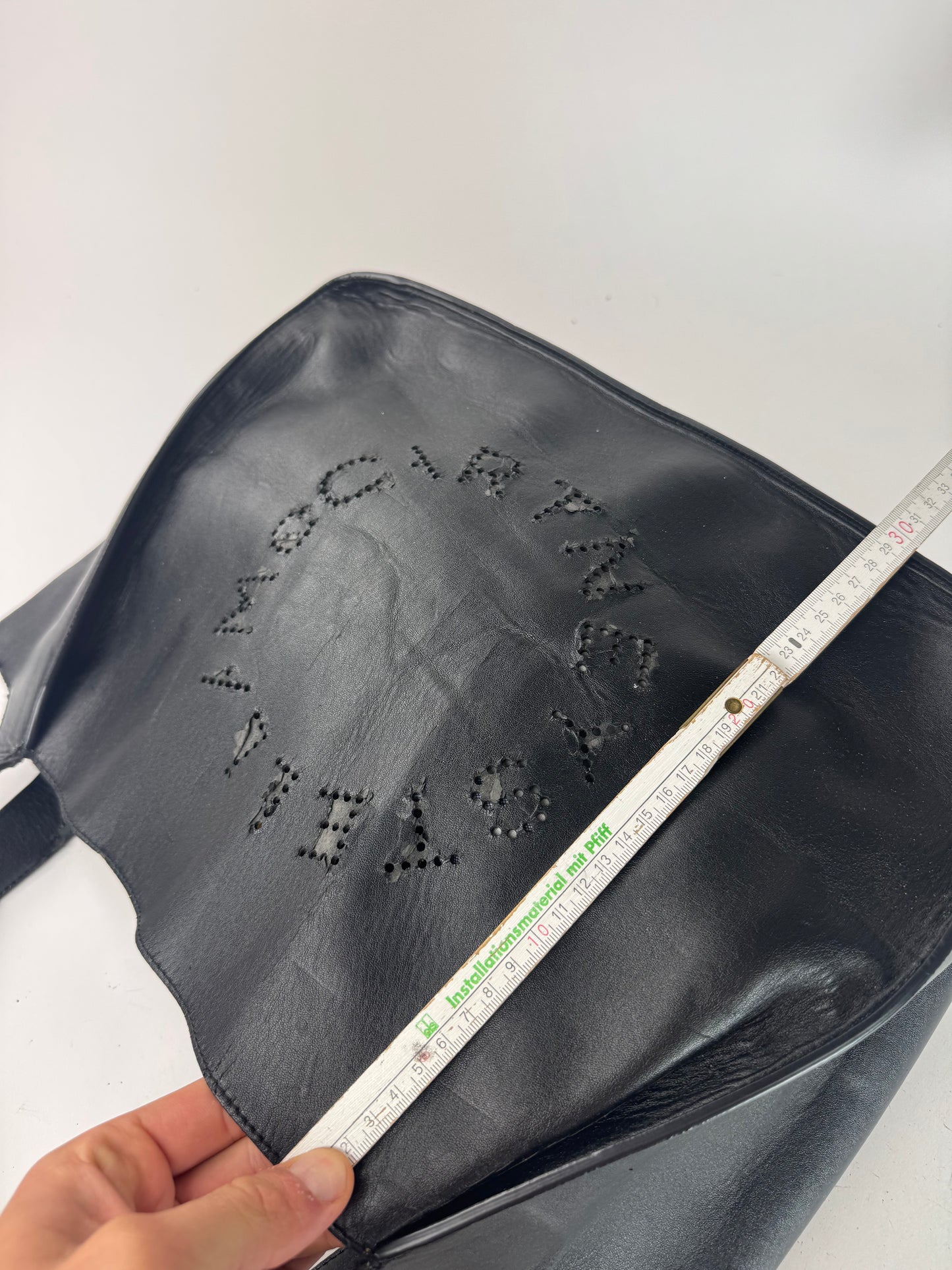 Vintage Stella Mc Cartney Vegan Leather Logo Tote Bag black