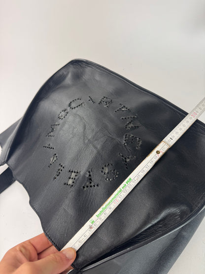 Vintage Stella Mc Cartney Vegan Leather Logo Tote Bag black