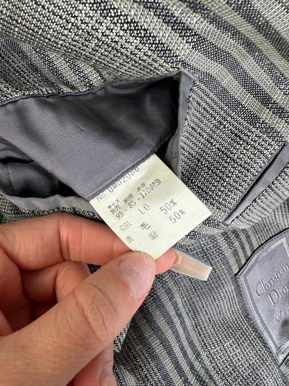 Vintage Dior Men's Wool Linen Blazer Grey Black M