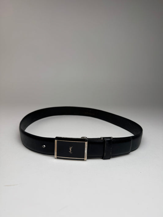 Vintage Yves Saint Laurent Leather Belt black