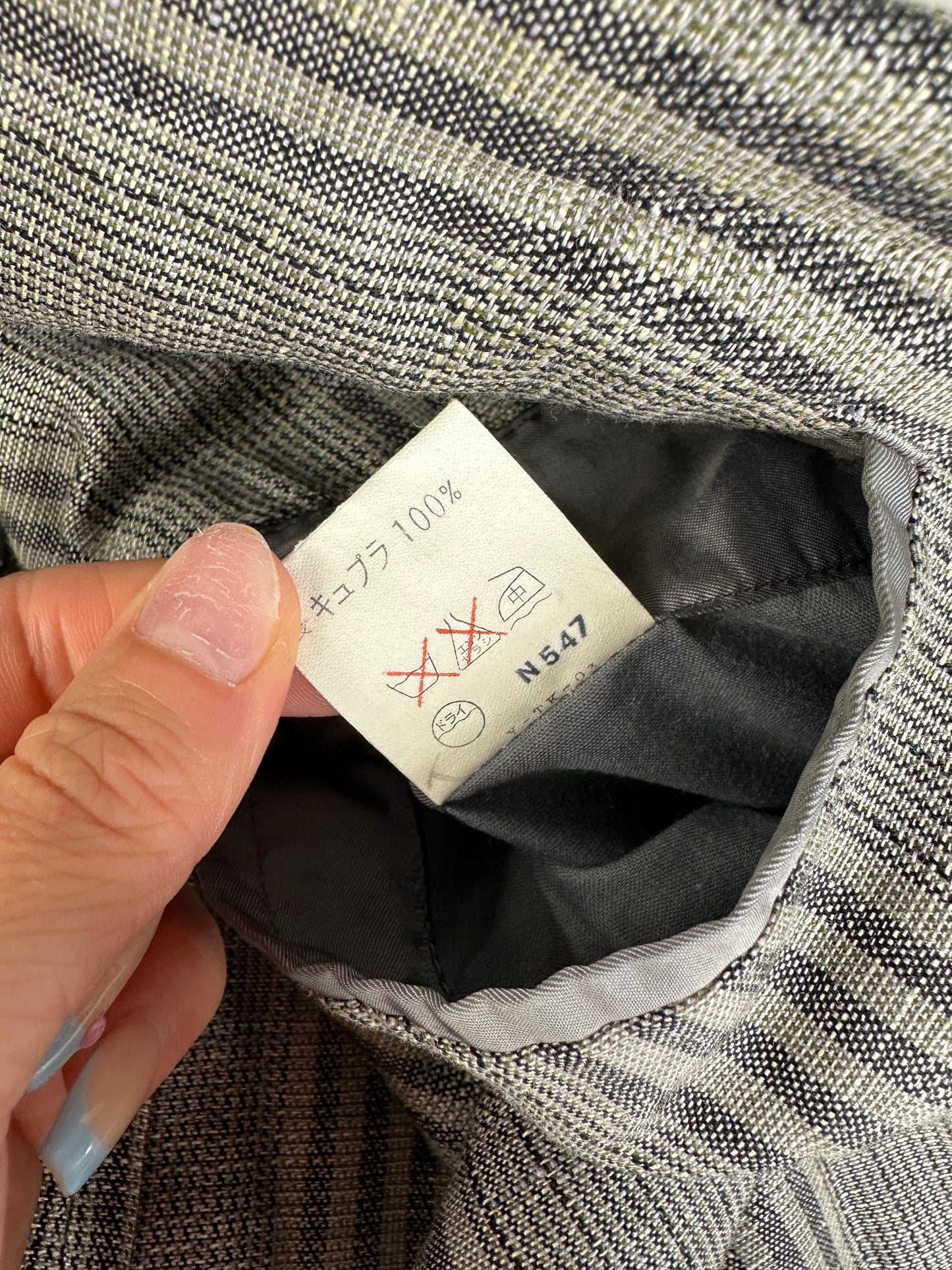 Vintage Dior Men's Wool Linen Blazer Grey Black M