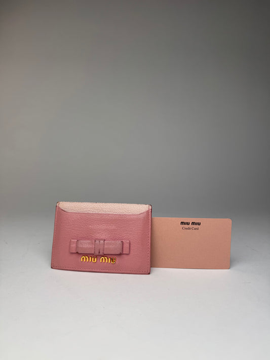 Vintage Miu Miu Leather card Holder Pink