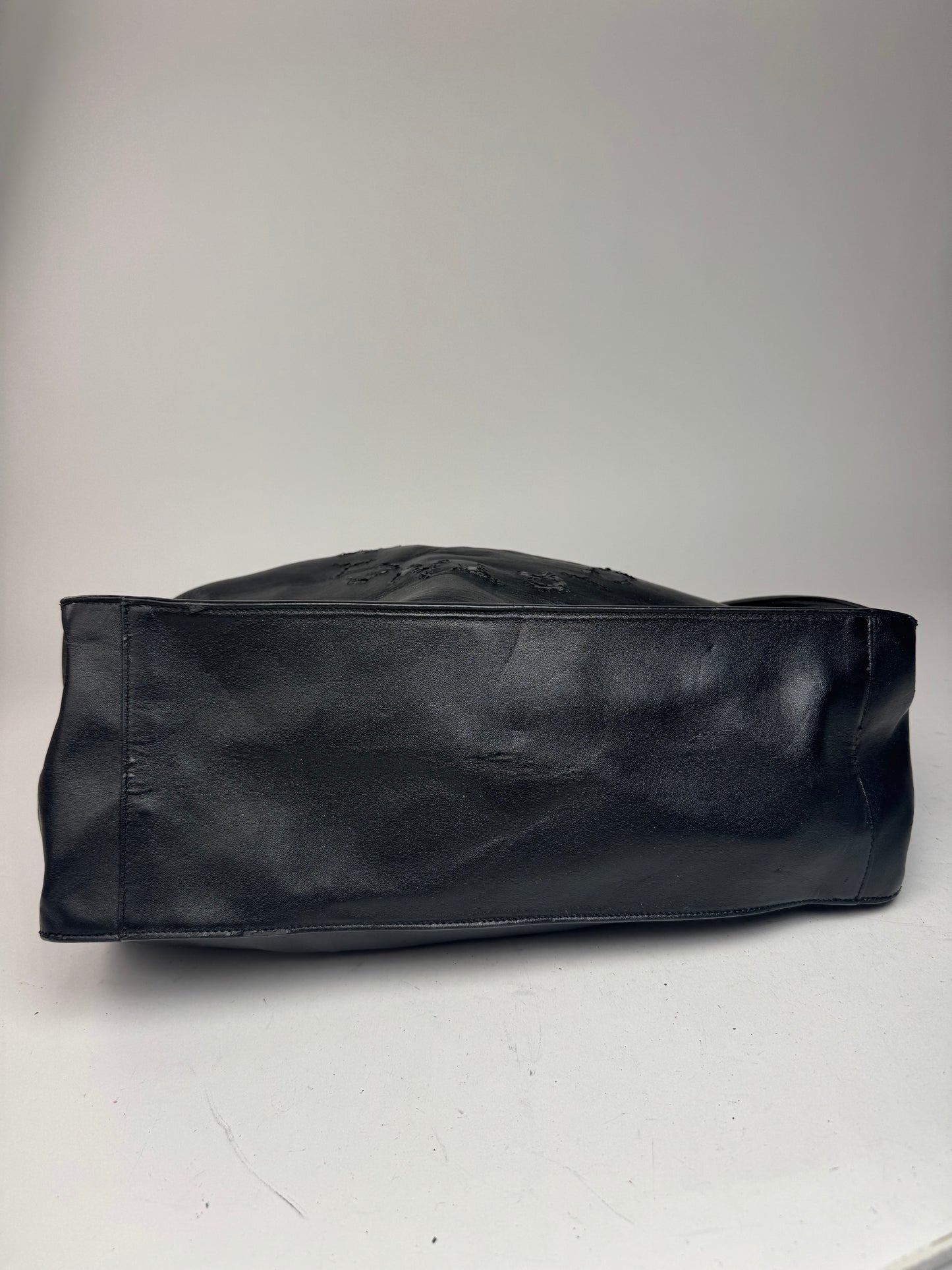 Vintage Stella Mc Cartney Vegan Leather Logo Tote Bag black