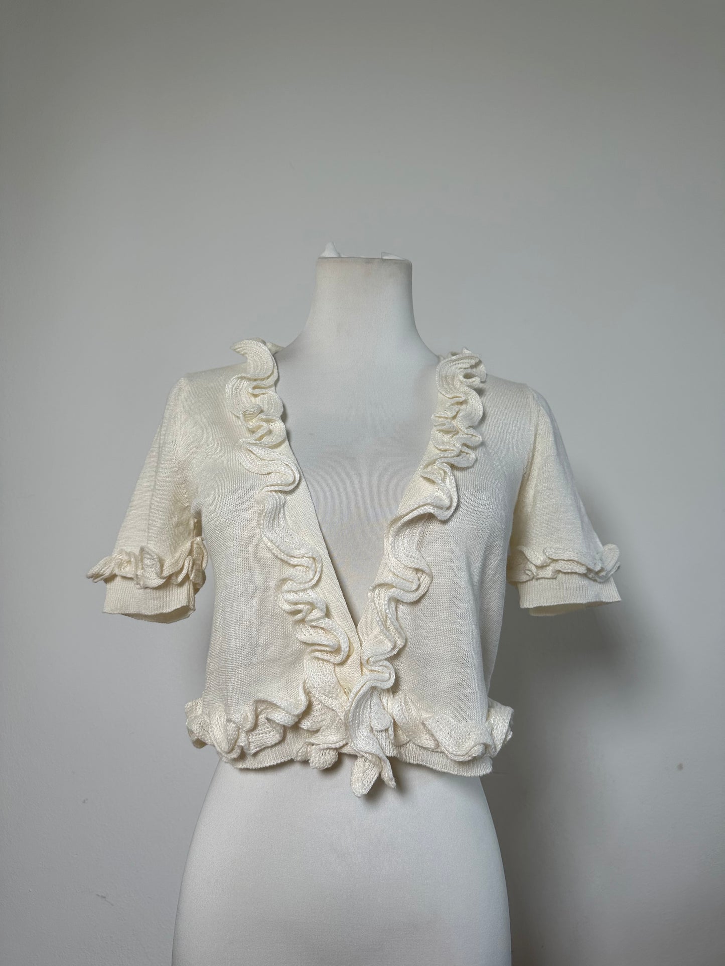 Vintage Emporio Armani Linen Sweater Cream M