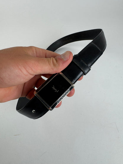 Vintage Yves Saint Laurent Leather Belt black