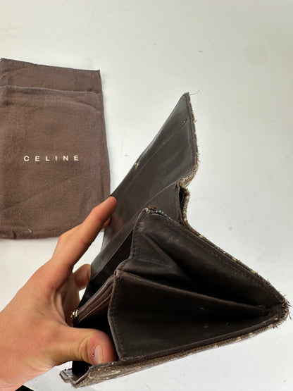 Vintage Celine Macadam Canvas Continental Wallet Brown