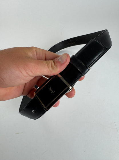Vintage Yves Saint Laurent Leather Belt black