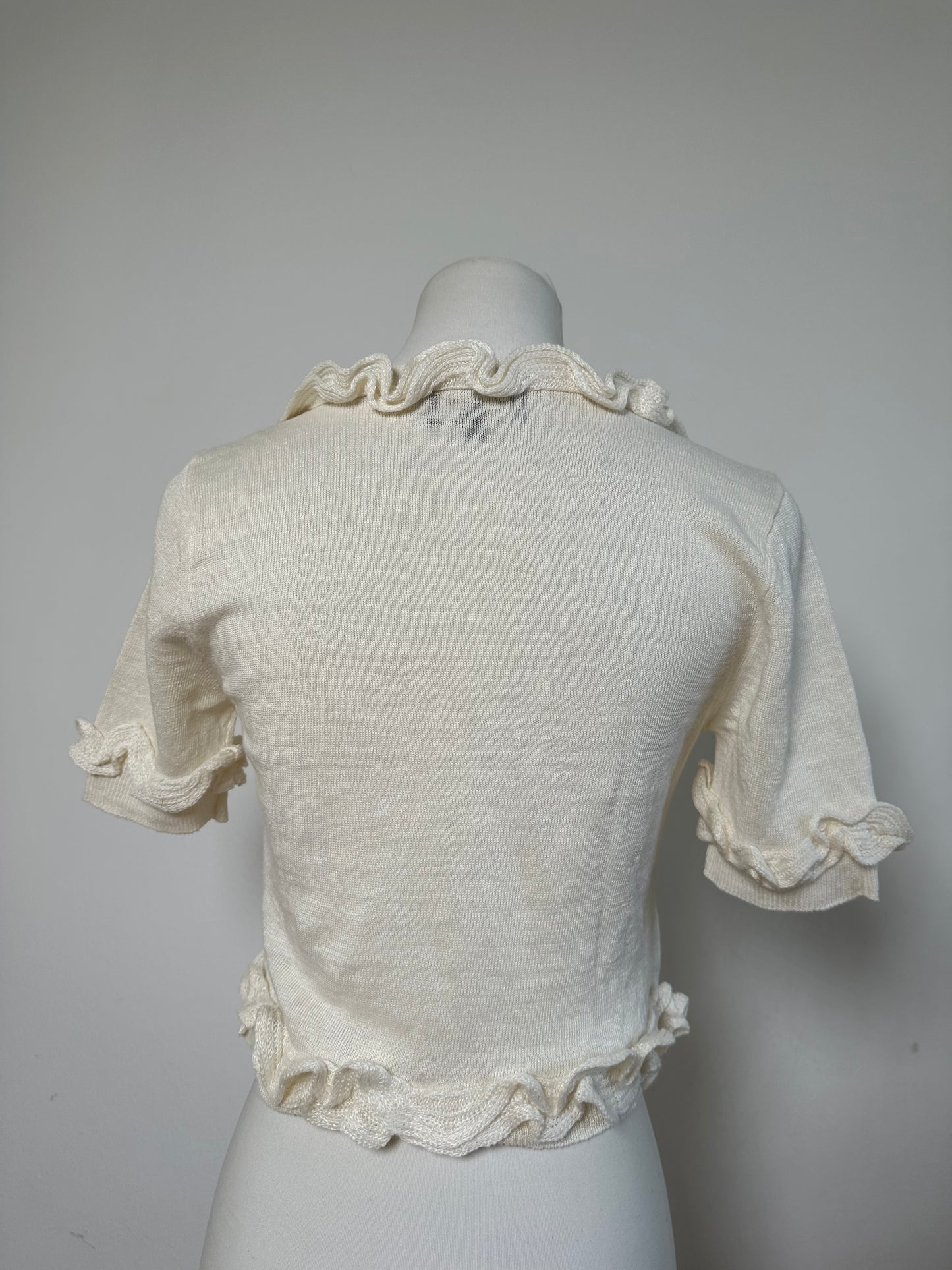Vintage Emporio Armani Linen Sweater Cream M