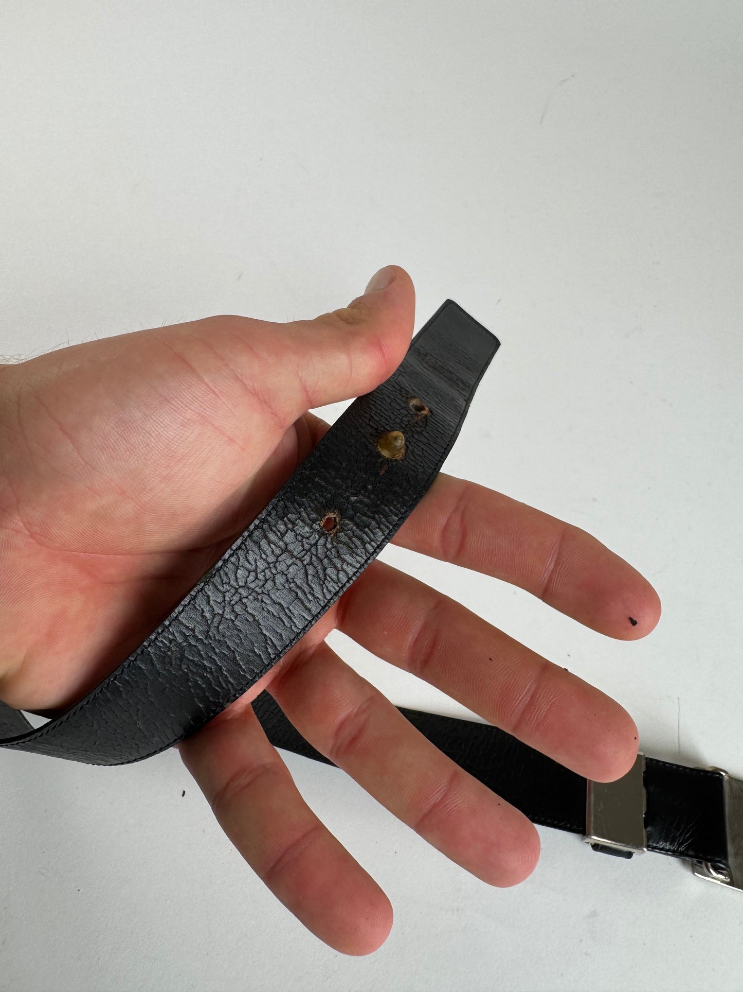 Vintage Yves Saint Laurent Leather Belt black