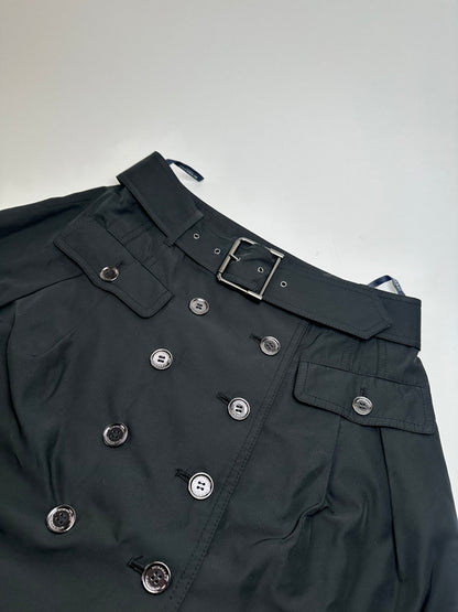 Vintage Burberry Polyester Belt Skirt Black M