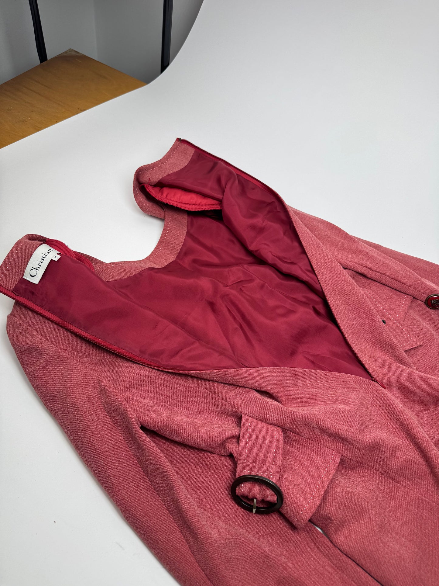 Vintage Dior Wool Costume / Dress Red M