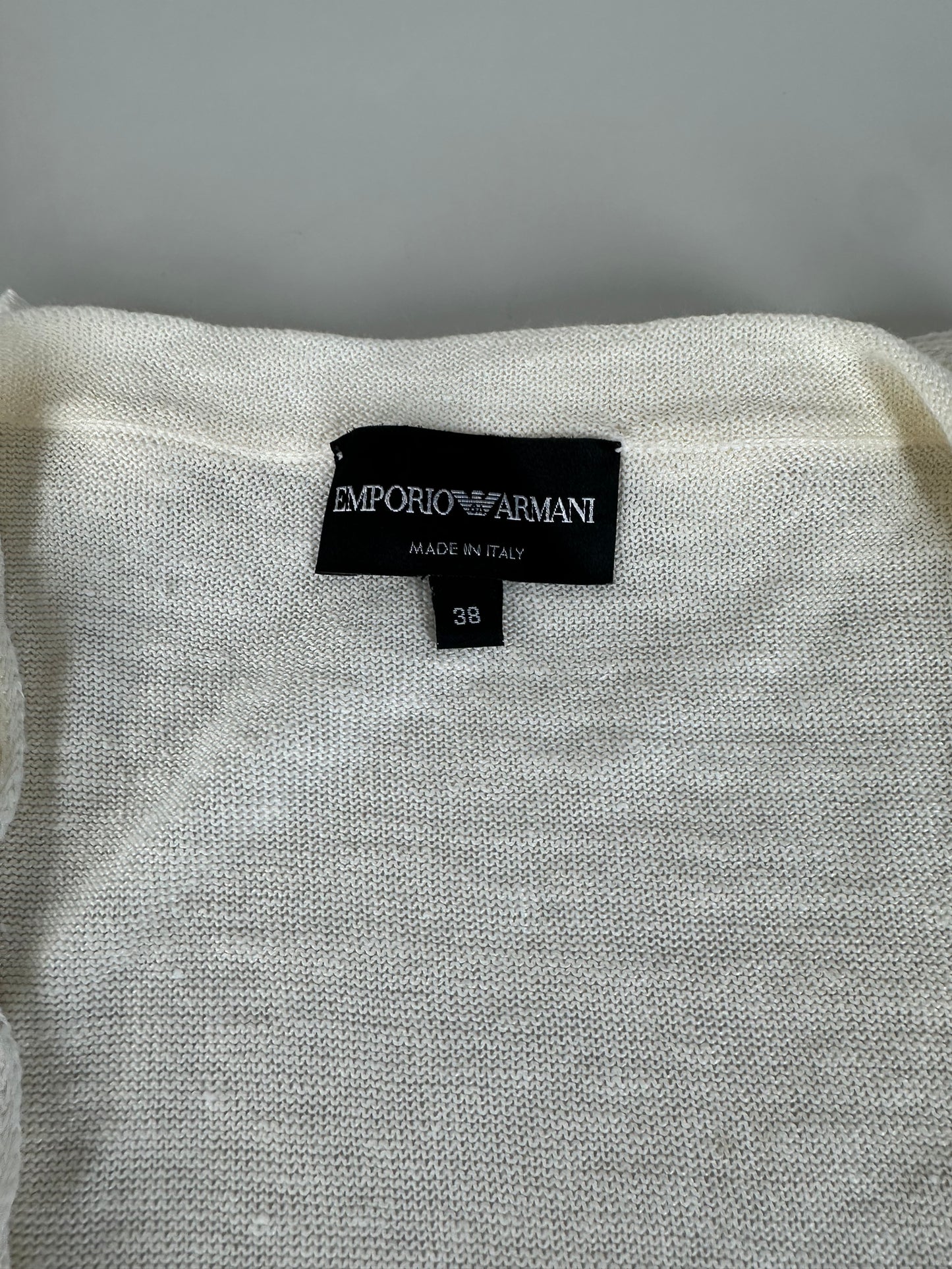 Vintage Emporio Armani Linen Sweater Cream M