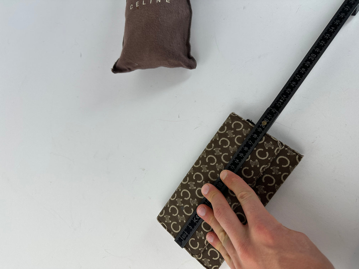 Vintage Celine Macadam Canvas Continental Wallet Brown
