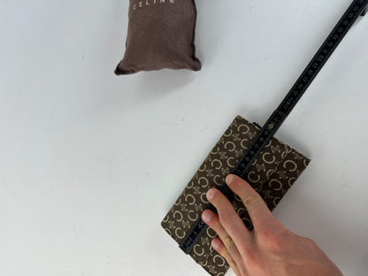 Vintage Celine Macadam Canvas Continental Wallet Brown