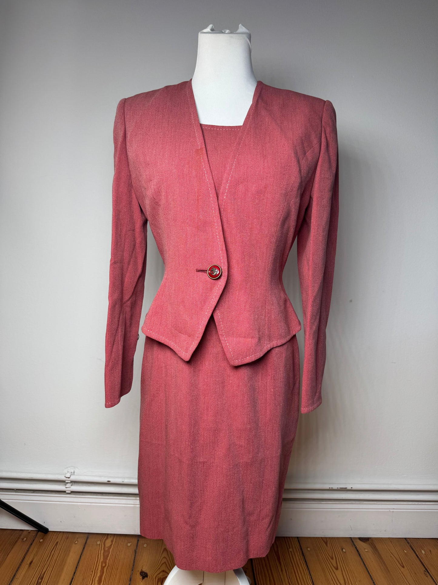 Vintage Dior Wool Costume / Dress Red M