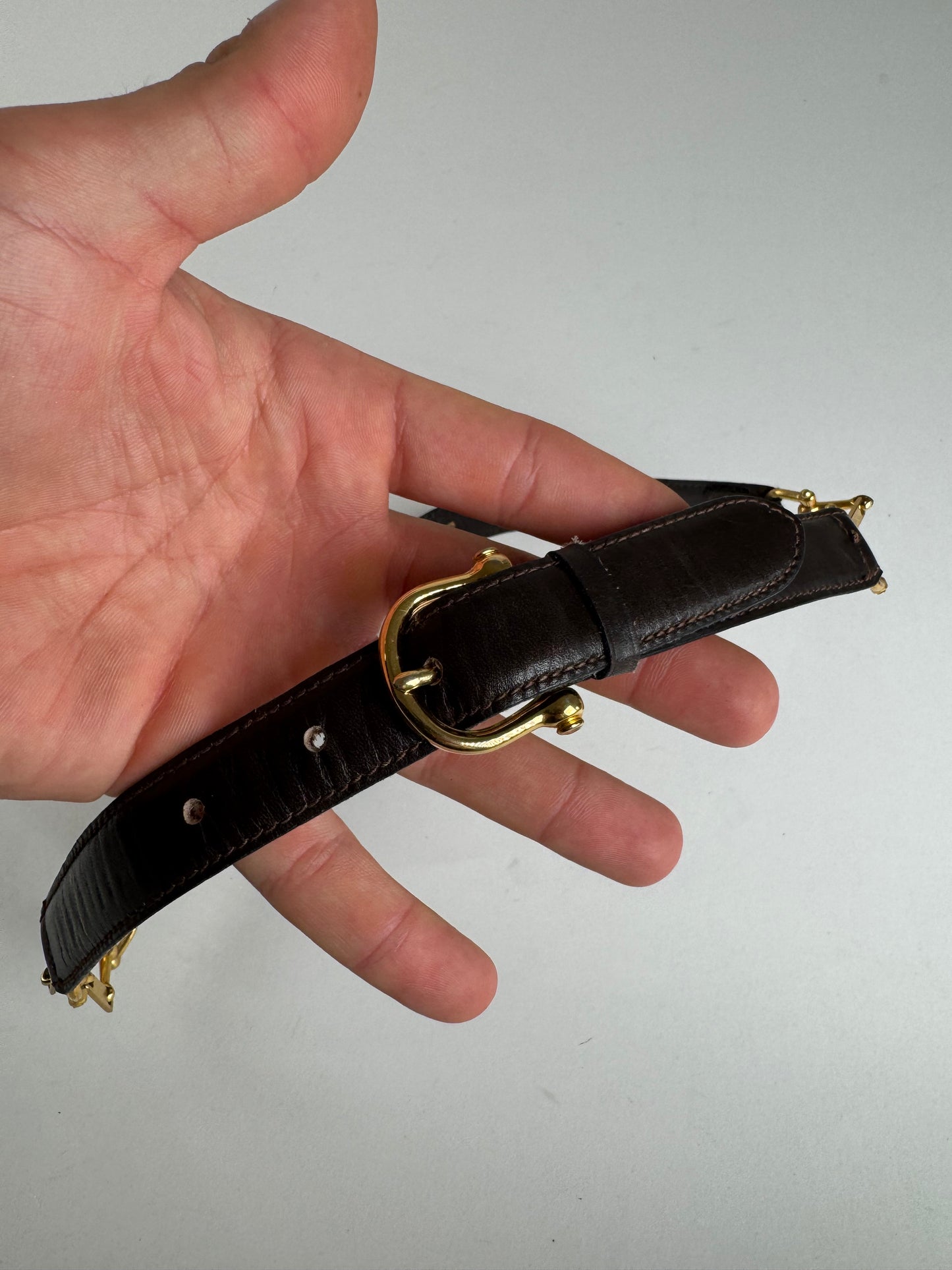 Celine Paris Leather belt black