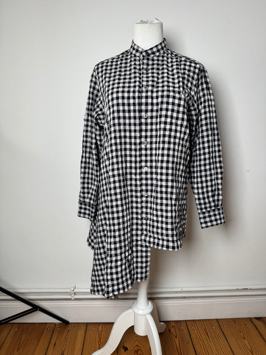 Vintage Comme Des Garçons Checked Shirt / Coat Black White M