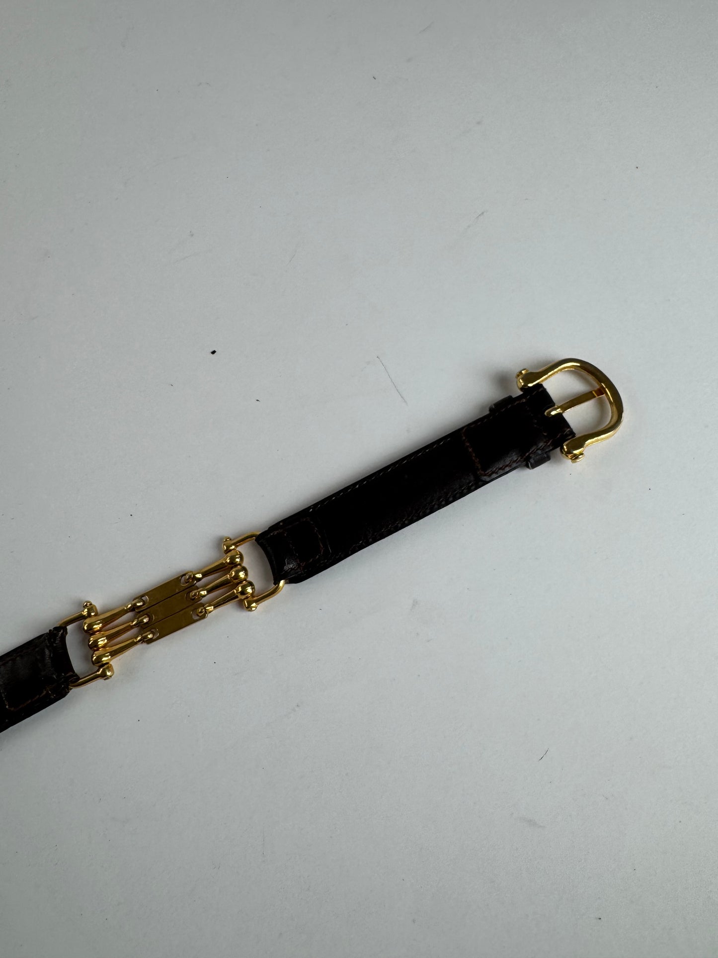 Celine Paris Leather belt black