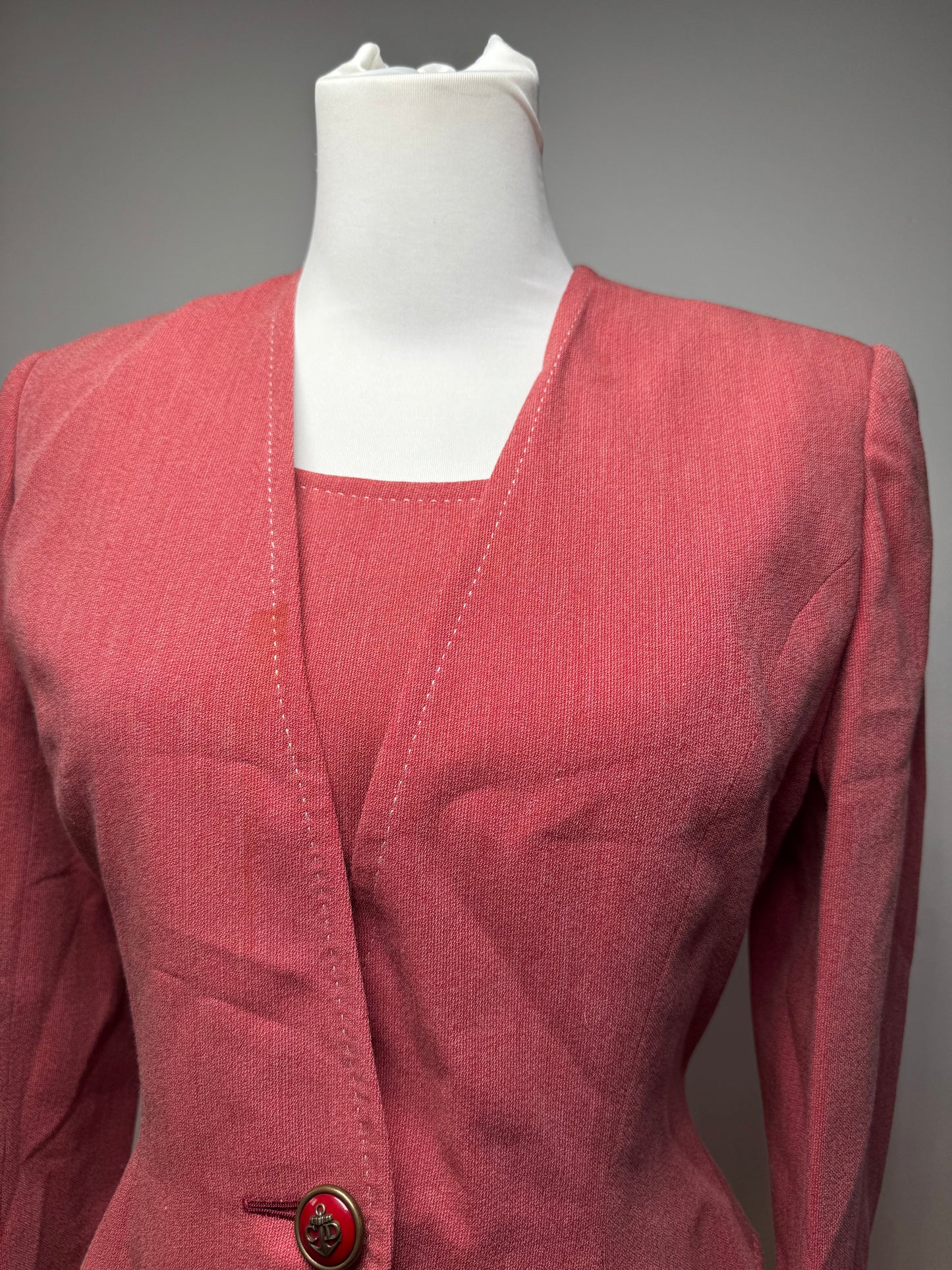 Vintage Dior Wool Costume / Dress Red M