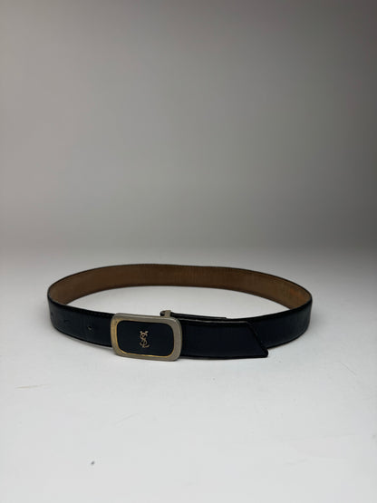 Vintage Yves Saint Laurent Leather Belt black