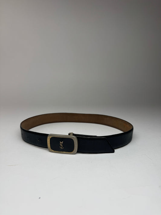 Vintage Yves Saint Laurent Leather Belt black