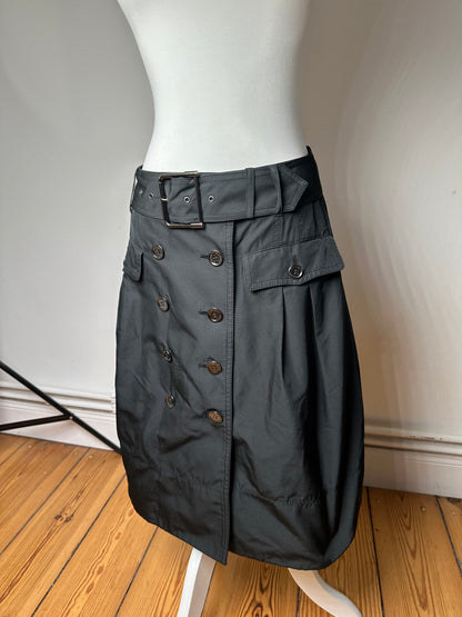 Vintage Burberry Polyester Belt Skirt Black M