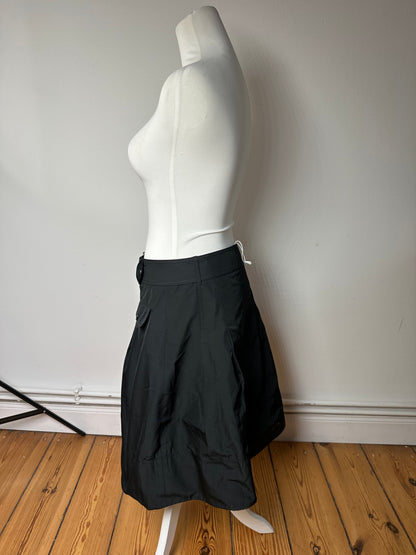 Vintage Burberry Polyester Belt Skirt Black M