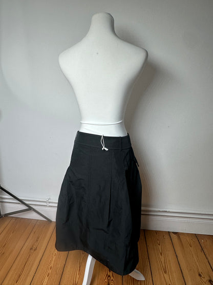 Vintage Burberry Polyester Belt Skirt Black M